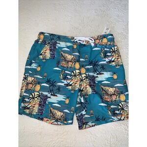 Original Penguin by Munsingwear Tiki Hula Pinup Cocktail‎ Swim Trunks NWT Large